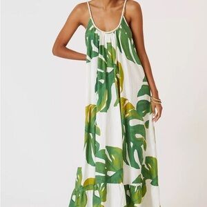 FARM Rio Green Leaf Print Maxi Dress